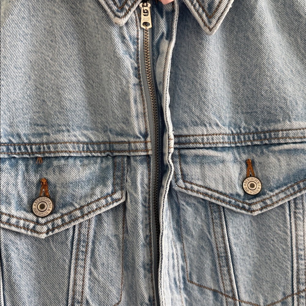 Abercrombie & Fitch Denim Zip Front Romper size Small - Picture 6 of 8